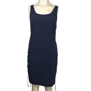 COLUMBIA - WOMEN'S XS -BLUE SLEEVELESS ROUND NECK CINCHED SIDES NYLON DRESS